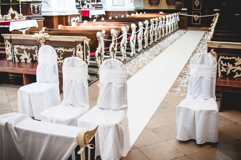 dywan biały do kościoła ślubny